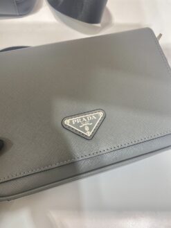 Alternative view of Prada Saffiano Leather Shoulder Bag - Gray