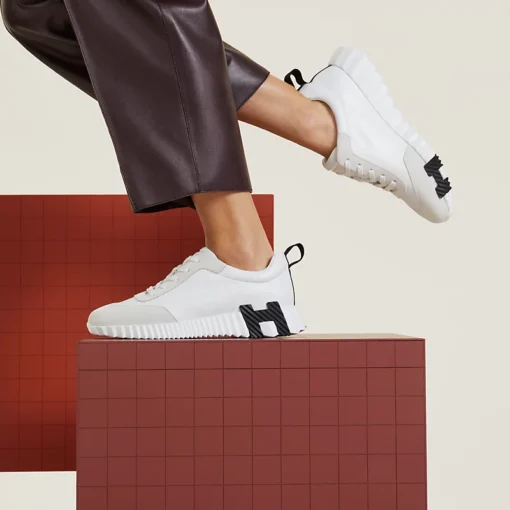 Hermes Bouncing Sneaker - White / Black - Afbeelding 6