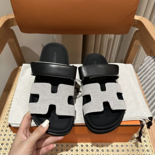 Hermes Sandalen - White / Black