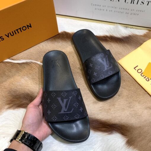 Louis Vuitton Slides - Black / Roman Silver - Afbeelding 6