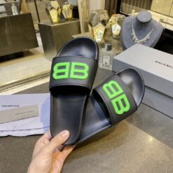 Alternative view of Balenciaga Slides - Black / Green